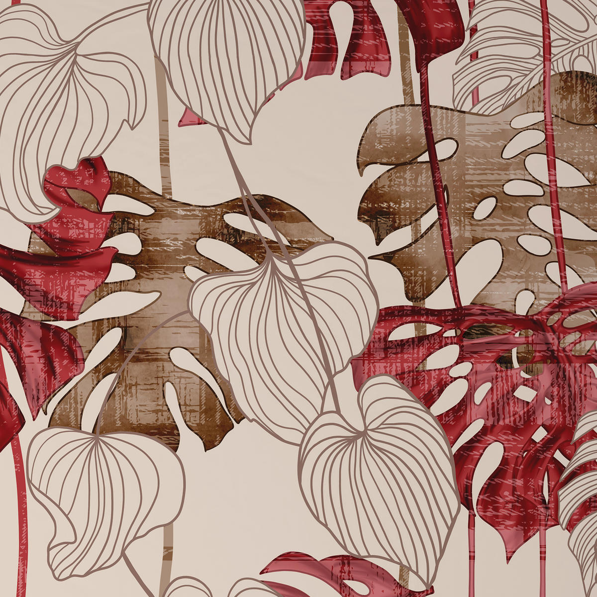 BETTWÄSCHESET CUBY Satin 160/210 cm  65 cm/100 cm  - Bordeaux, Konventionell, Textil (160/210cm) - Novel