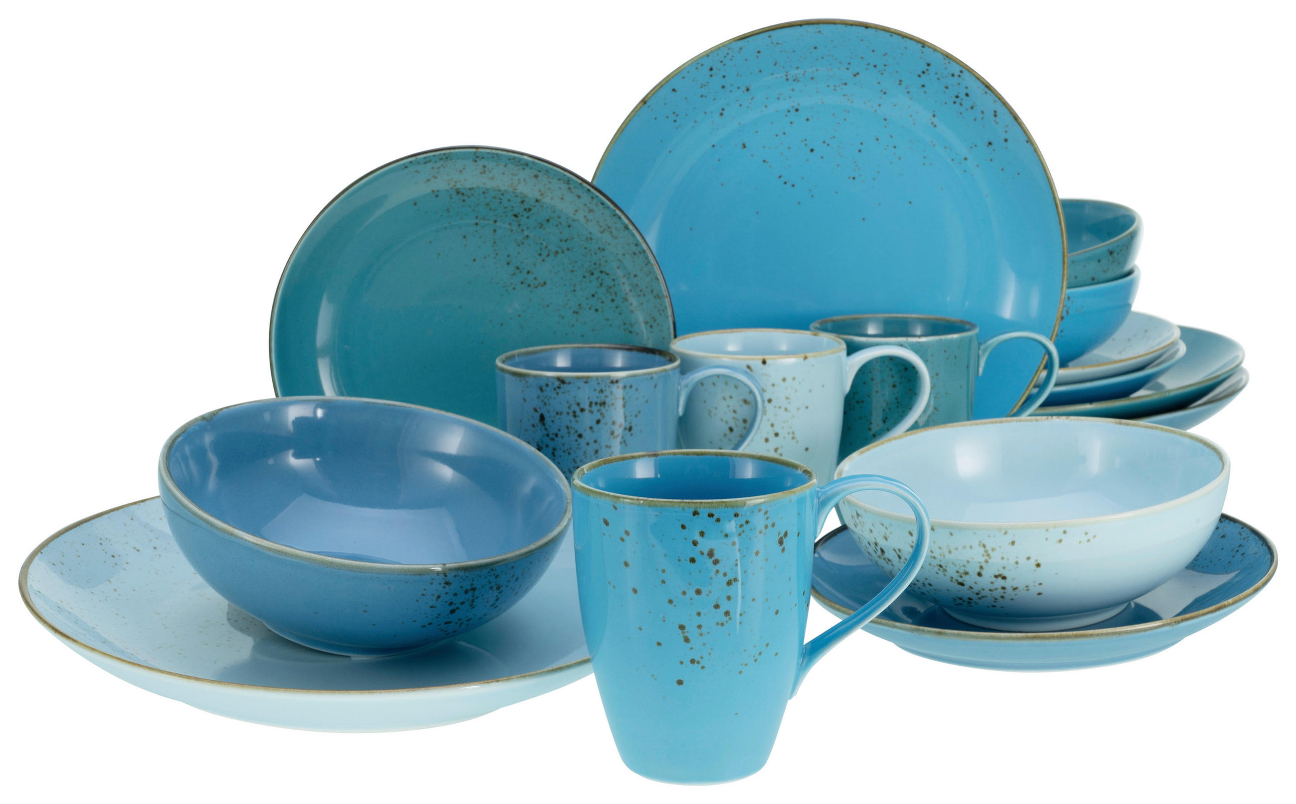 KOMBISERVICE 16-teilig  - Blau, Basics, Keramik (34/31,5/33cm) - Creatable