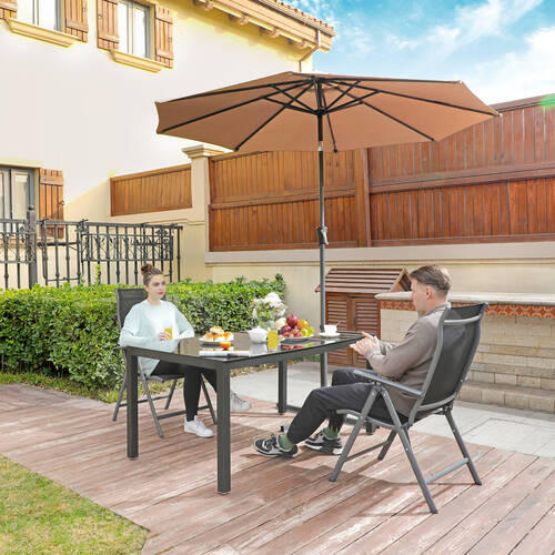 GARTENKLAPPSESSEL-SET Aluminium Schwarz  - Schwarz, Basics, Textil/Metall (70/106/56cm) - Modante