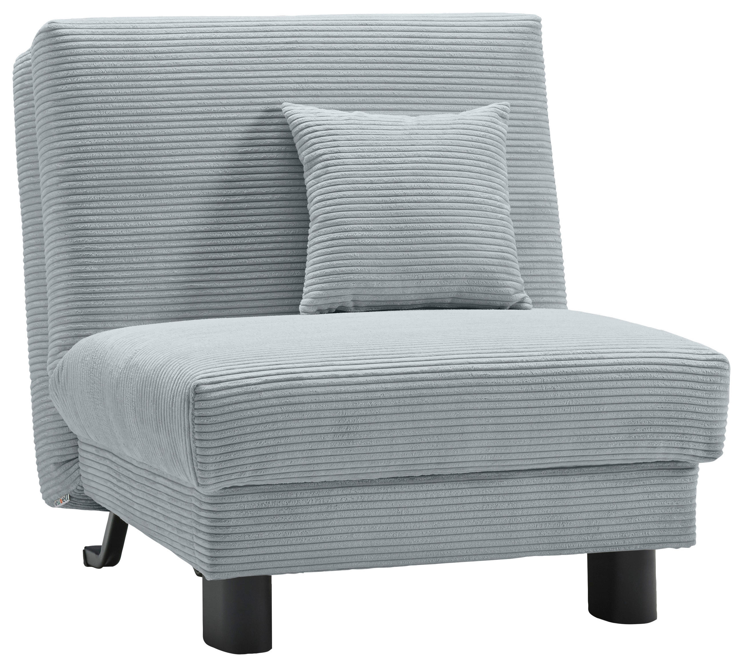 SCHLAFSESSEL Cord Hellblau    - Schwarz/Hellblau, Design, Textil/Metall (85/85/100cm) - Carryhome