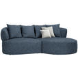 ECKSOFA in Chenille Blau  235/166 cm  - Blau/Beige, MODERN, Kunststoff/Textil (235/166cm) - Hom`in