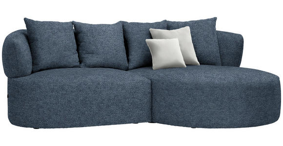 ECKSOFA in Chenille Blau  235/166 cm  - Blau/Beige, MODERN, Kunststoff/Textil (235/166cm) - Hom`in