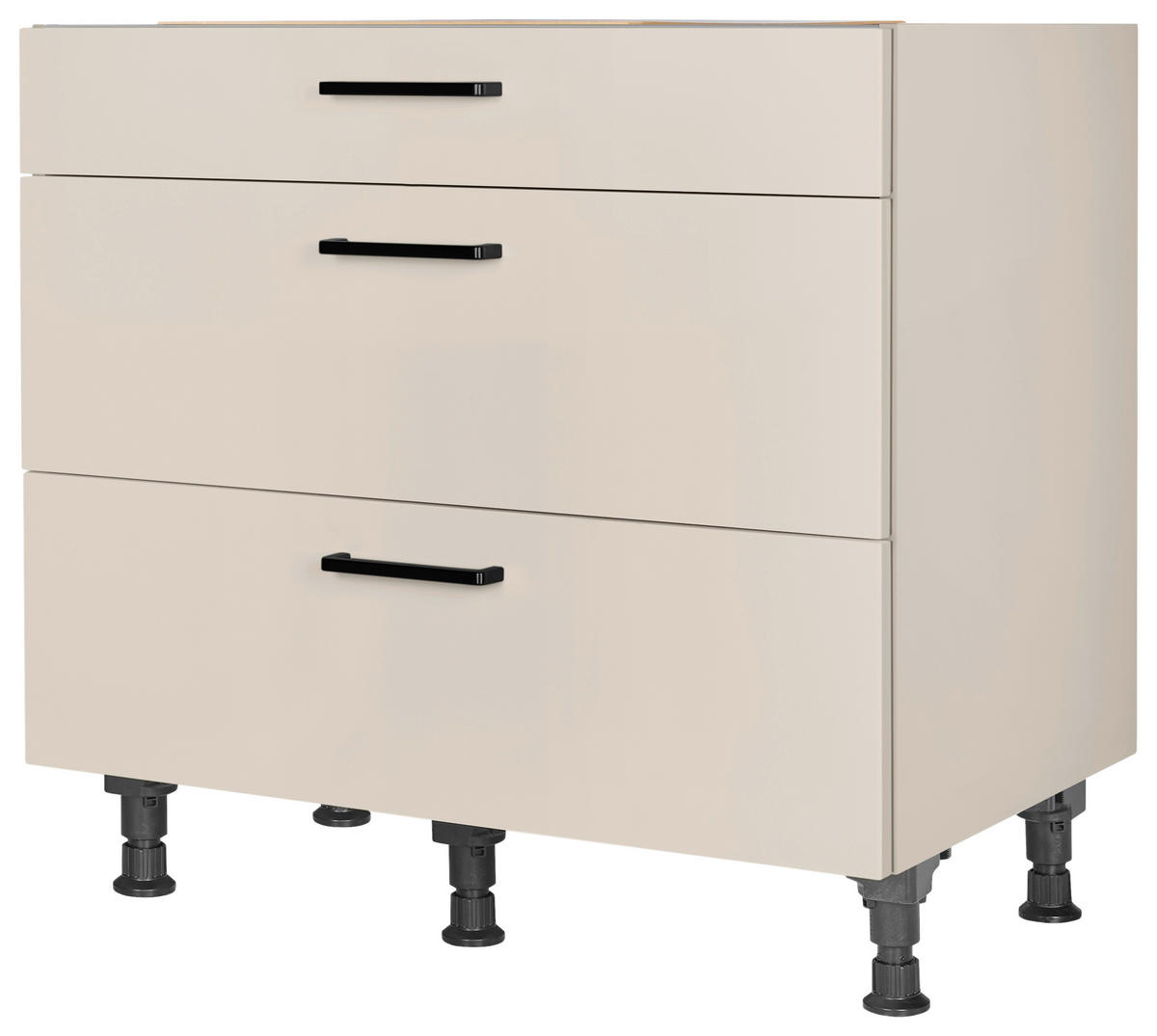 KOCHFELDUMBAUSCHRANK 90,0/87,0/56,0 cm  in Sandfarben  - Sandfarben/Schwarz, MODERN, Holzwerkstoff/Metall (90,0/87,0/56,0cm) - Nobilia