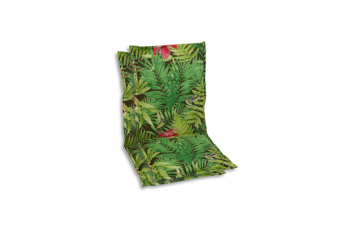 SESSELAUFLAGENSET Blätter  - Dunkelgrün/Hellgrün, Basics, Textil (50/7/100cm)