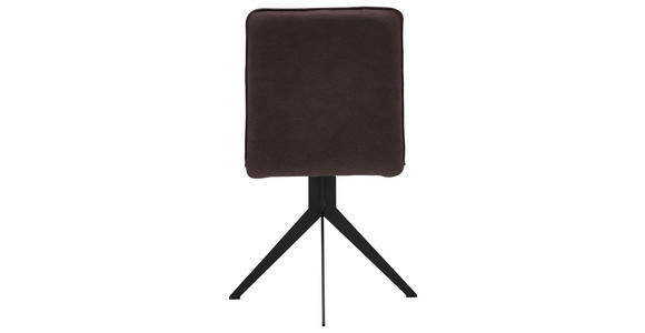 STUHL Lederlook Schwarz, Dunkelbraun - Dunkelbraun/Schwarz, Design, Textil/Metall (46,5/87/64cm) - Voleo