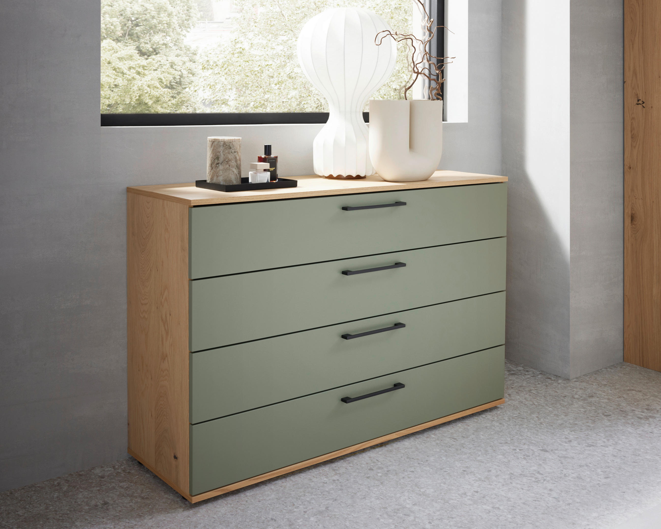 KOMMODE TOSCA  in 120/82,2/46 cm  - Eichefarben/Anthrazit, Design, Holzwerkstoff/Metall (120/82,2/46cm) - Dieter Knoll