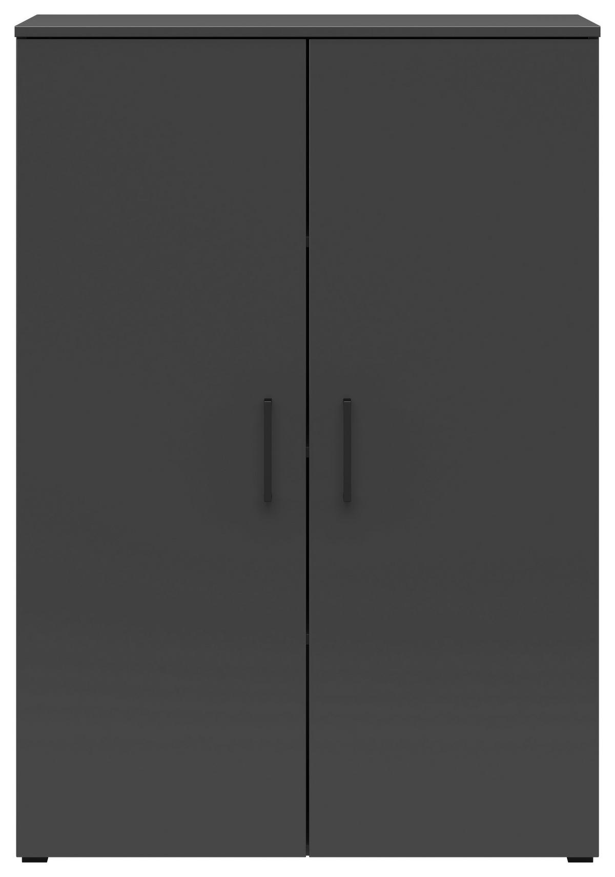 KOMODA, barve grafita  - črna/barve grafita, Moderno, umetna masa/leseni material (80/115/40cm) - Carryhome