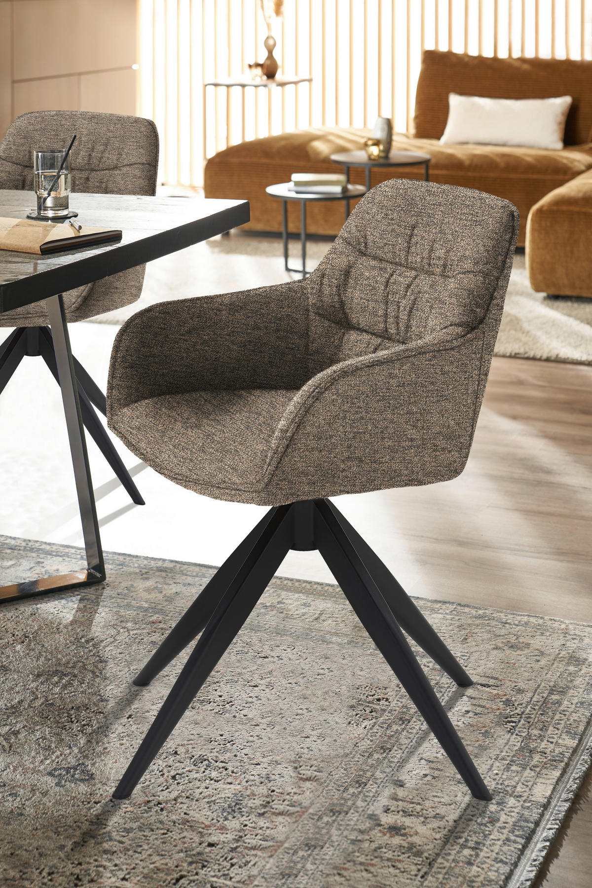 ARMLEHNSTUHL  in Eisen Bouclé  - Taupe, Design, Textil/Metall (62/87/61cm) - Musterring