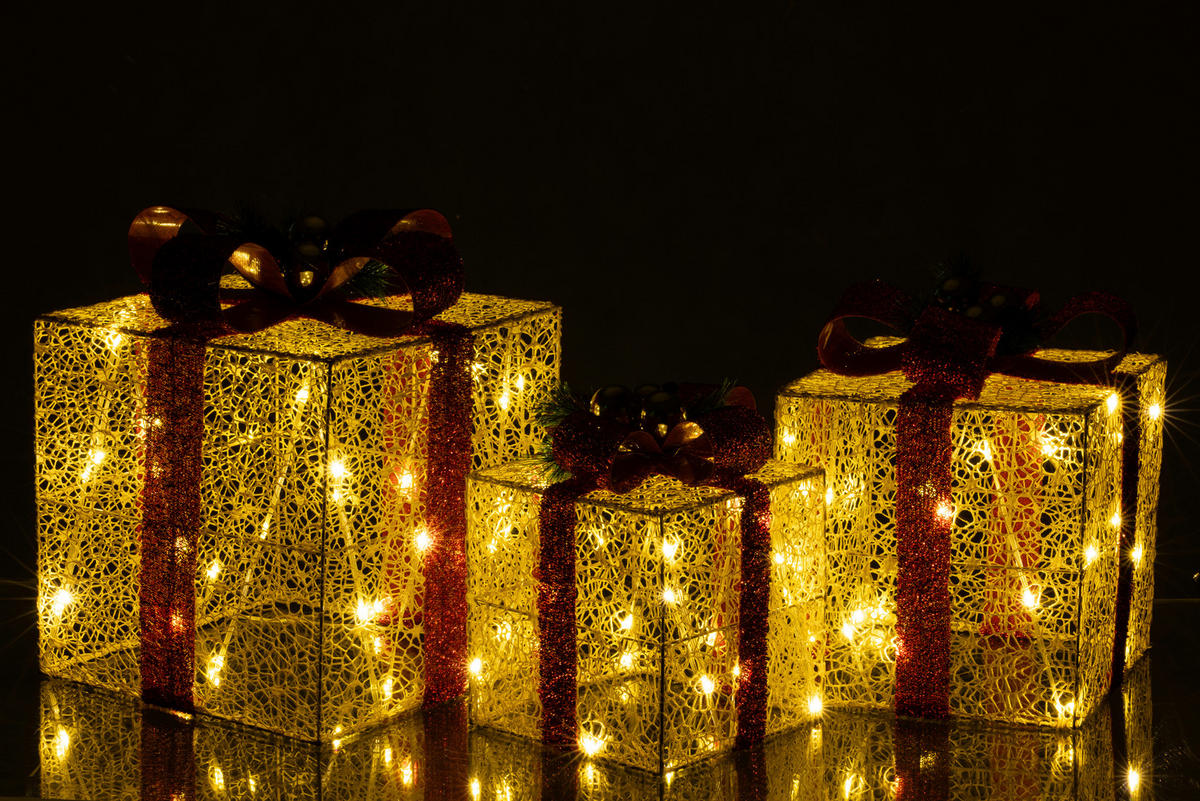 LED-DEKOLEUCHTE  - Rot/Goldfarben, LIFESTYLE, Textil/Metall - X-Mas