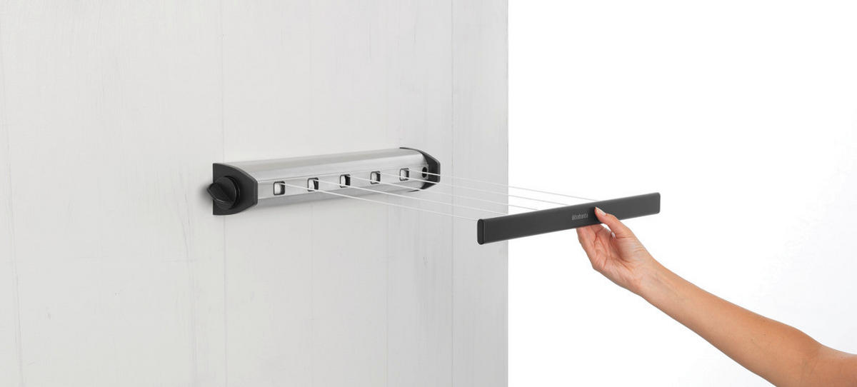 ŠŇŮRA NA PRÁDLO - barvy stříbra, Design, kov (48,3/7,6/8cm) - Brabantia