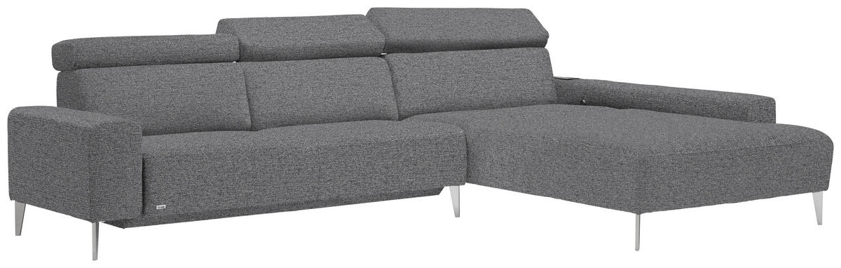 ECKSOFA in Webstoff Grau  308/205 cm  - Alufarben/Grau, Design, Textil (308/205cm) - Sedda