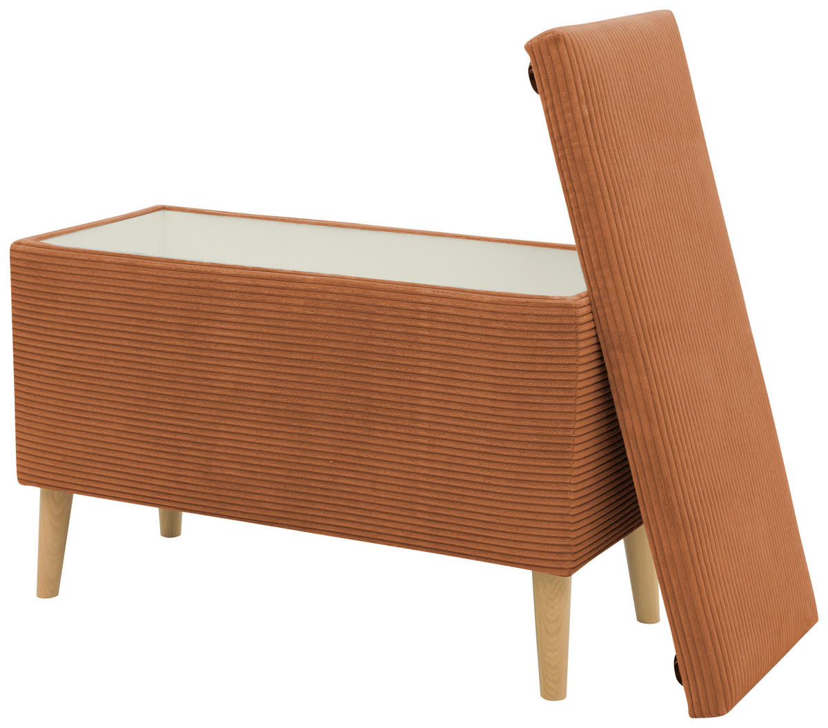 HOCKER 400 004  Cord Terracotta  - Terracotta/Naturfarben, Basics, Holz/Textil (91/58/41cm) - Livetastic