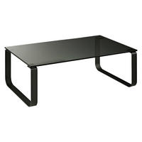 COUCHTISCH110/70/40 cm  in Metall, Glas  - Schwarz, Design, Glas/Metall (110/70/40cm) - Novel