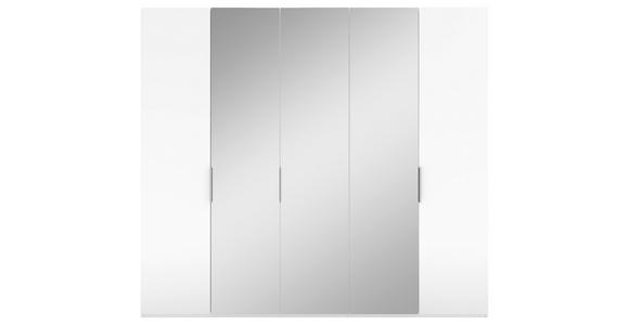 DREHTÜRENSCHRANK 250/223/62 cm 5-türig Weiß - Alufarben/Weiß, KONVENTIONELL, Glas/Holzwerkstoff (250/223/62cm) - Novel