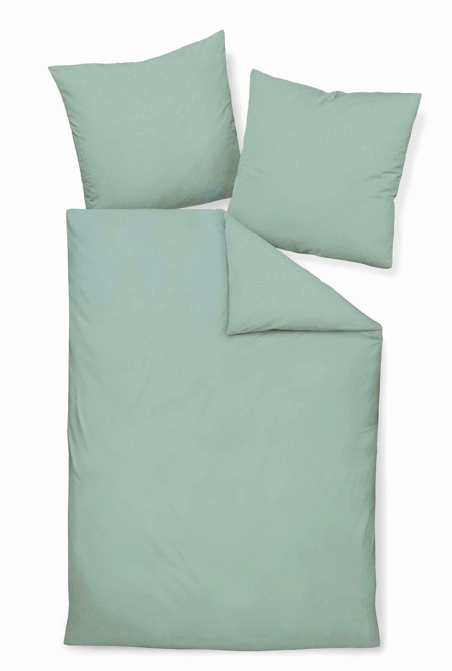 BETTWÄSCHE PIANO Seersucker 155/220 cm  - Jadegrün, Basics, Textil (155/220cm) - Janine