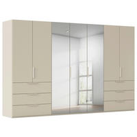 DREHTÜRENSCHRANK 350/235/61 cm,  in Champagner, 7-türig  - Champagner, Basics, Glas/Holzwerkstoff (350/235/61cm) - Novel