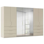 DREHTÜRENSCHRANK 350/235/61 cm,  in Champagner, 7-türig  - Champagner, Basics, Glas/Holzwerkstoff (350/235/61cm) - Novel