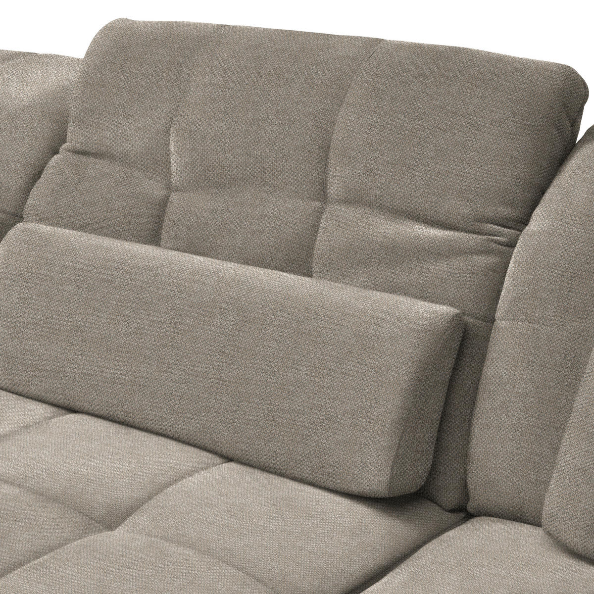 ECKSOFA Flachgewebe Greige  - Greige/Schwarz, Design, Textil/Metall (341/204cm) - Xora