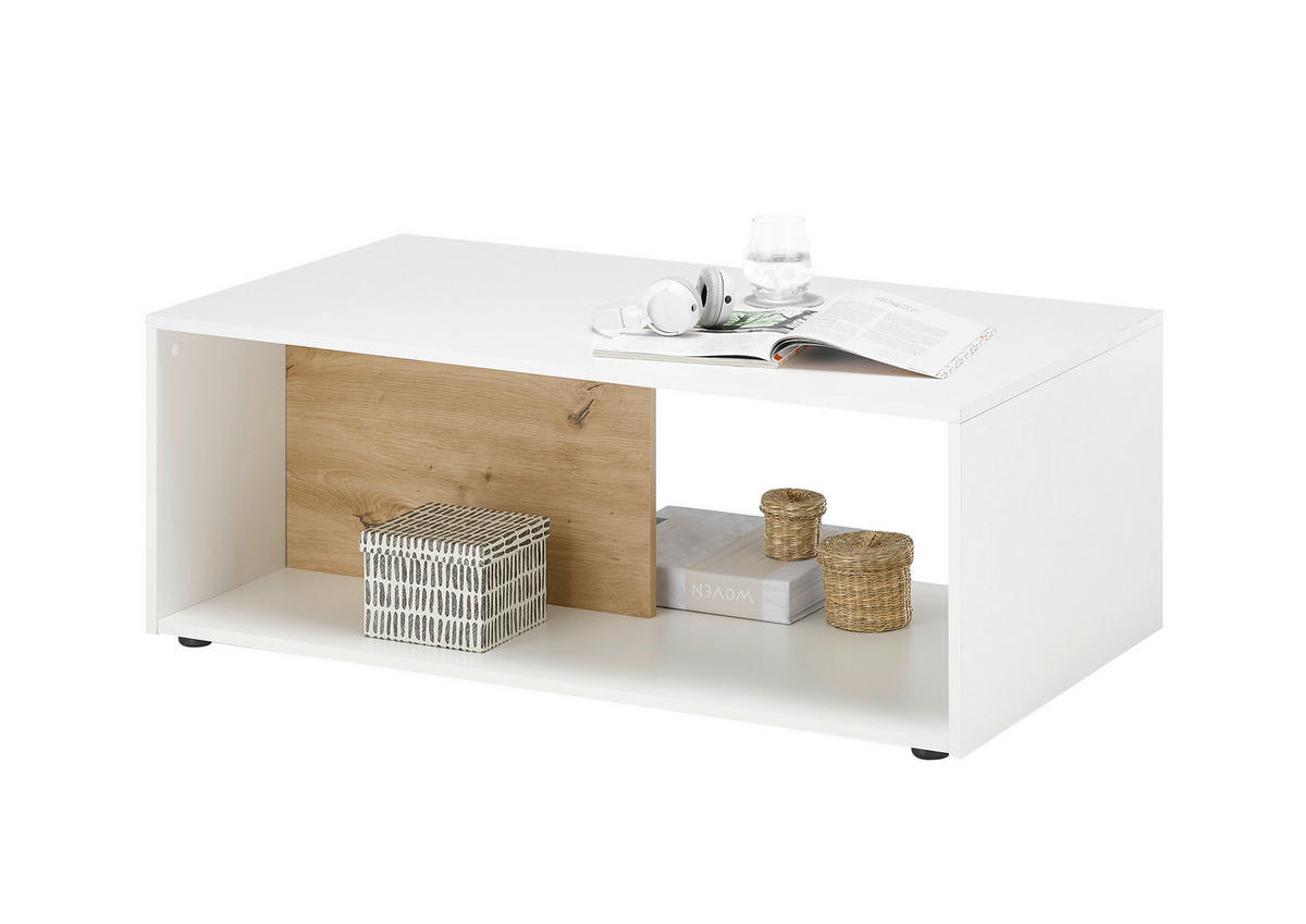 KLUB STOČIĆ 110/40/60 cm  bela, hrast artisan  - bela/hrast artisan, Dizajnerski, pločasti materijal (110/40/60cm) - Carryhome