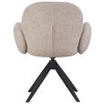ARMLEHNSTUHL  in Eisen Webstoff  - Taupe/Schwarz, Design, Textil/Metall (63/87/65cm) - Novel
