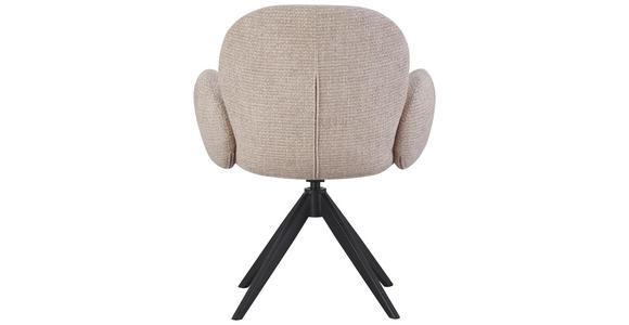 ARMLEHNSTUHL in Eisen Webstoff - Taupe/Schwarz, Design, Textil/Metall (63/87/65cm) - Novel