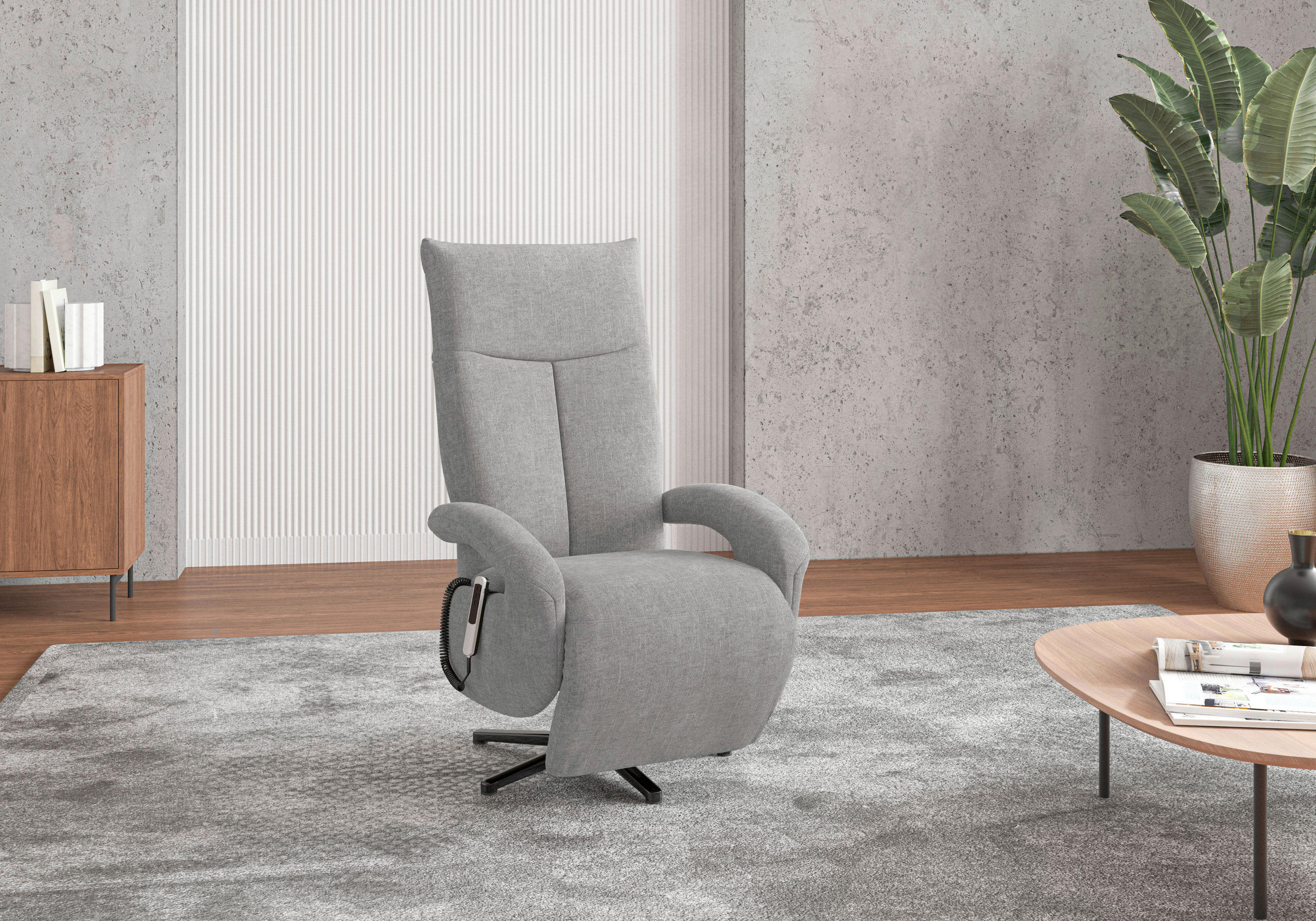 SESSEL in Flachgewebe Hellgrau  - Hellgrau/Schwarz, Konventionell, Textil/Metall (74/112/82cm) - Sit & More