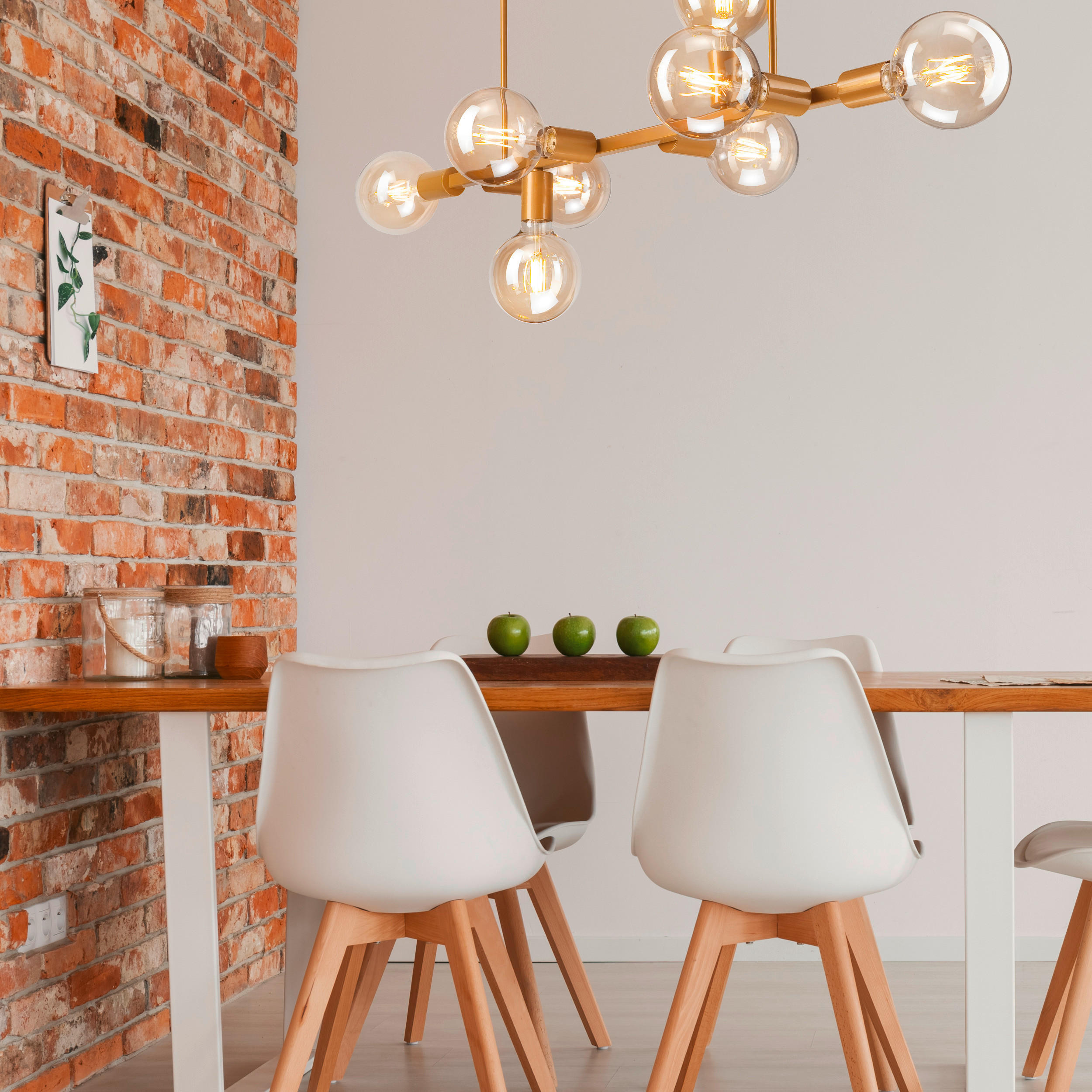 HÄNGELEUCHTE ASTRID   - Goldfarben, Basics, Glas/Metall (90cm)
