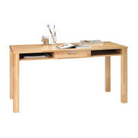 PÍSACÍ STÔL, jadrový buk, 150/70/76 cm - chrómová/jadrový buk, Natur, kov/drevo (150/70/76cm) - Linea Natura
