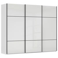 SCHWEBETÜRENSCHRANK Weiss  - Weiss/Schwarz, Konventionell, Glas/Holzwerkstoff (242/223/68cm) - Novel