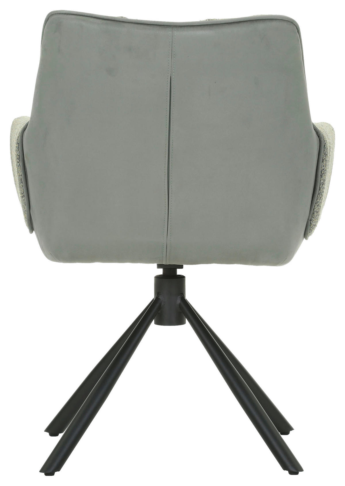 ARMLEHNSTUHL  Wippfunktion, Sitzfläche 360° drehbar, automatische Rückholfunktion Chenille, Mikrofaser  Salbeigrün  - Salbeigrün/Schwarz, Design, Textil/Metall (62/87/64cm) - Novel