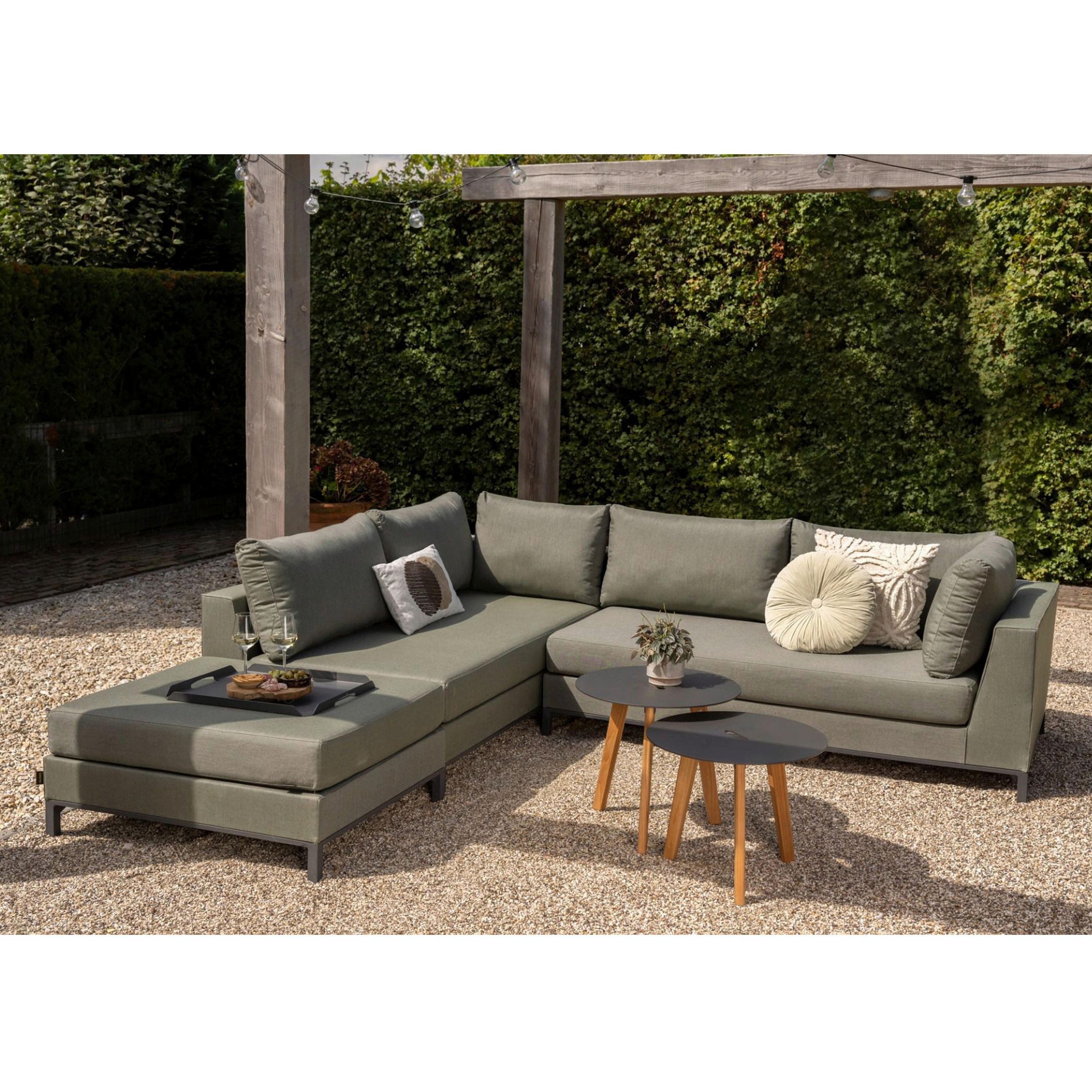 LOUNGEGARNITUR 246/262 cm Aluminium  - Grün, MODERN, Textil/Metall (246/262cm) - Livetastic