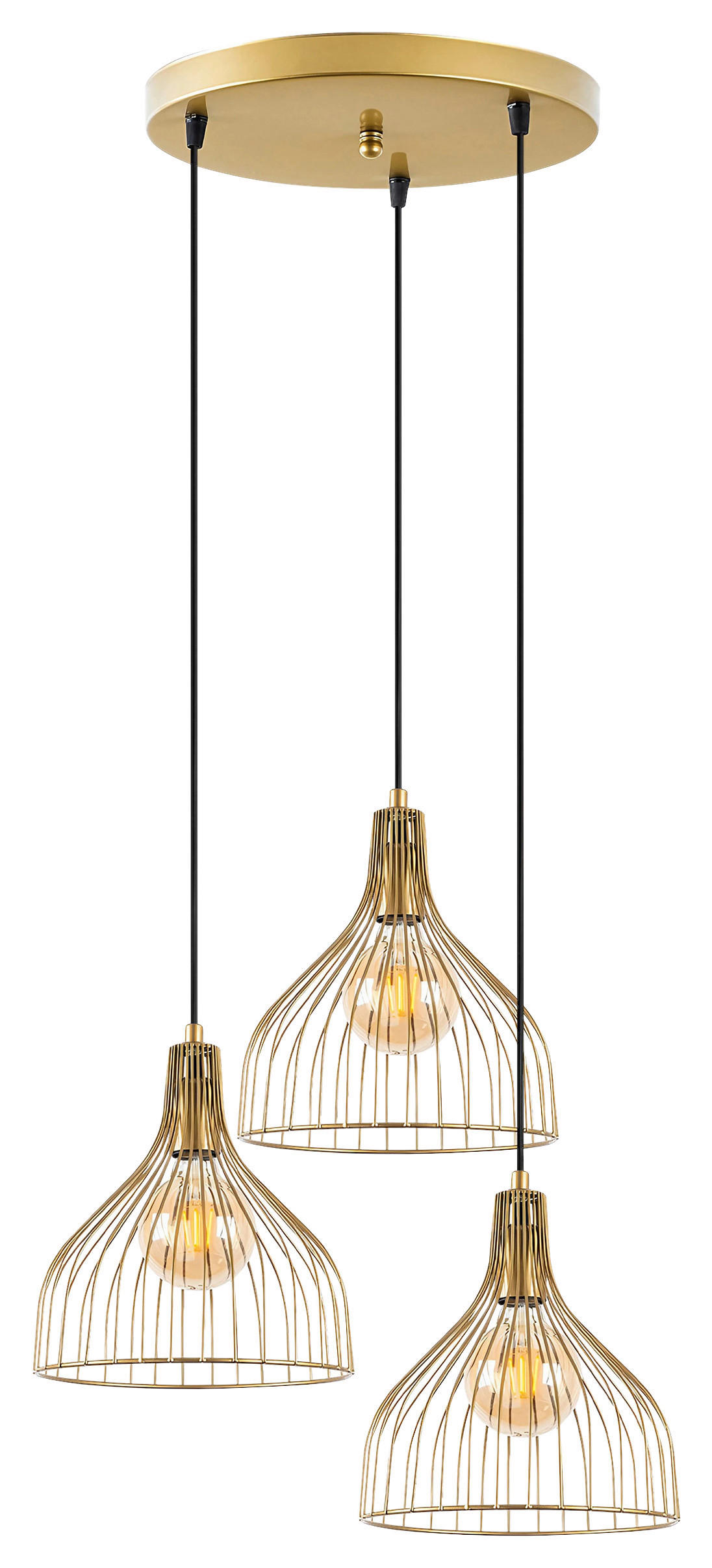 HÄNGELEUCHTE 49/121 cm   - Goldfarben, Design, Metall (49/121cm) - P & B