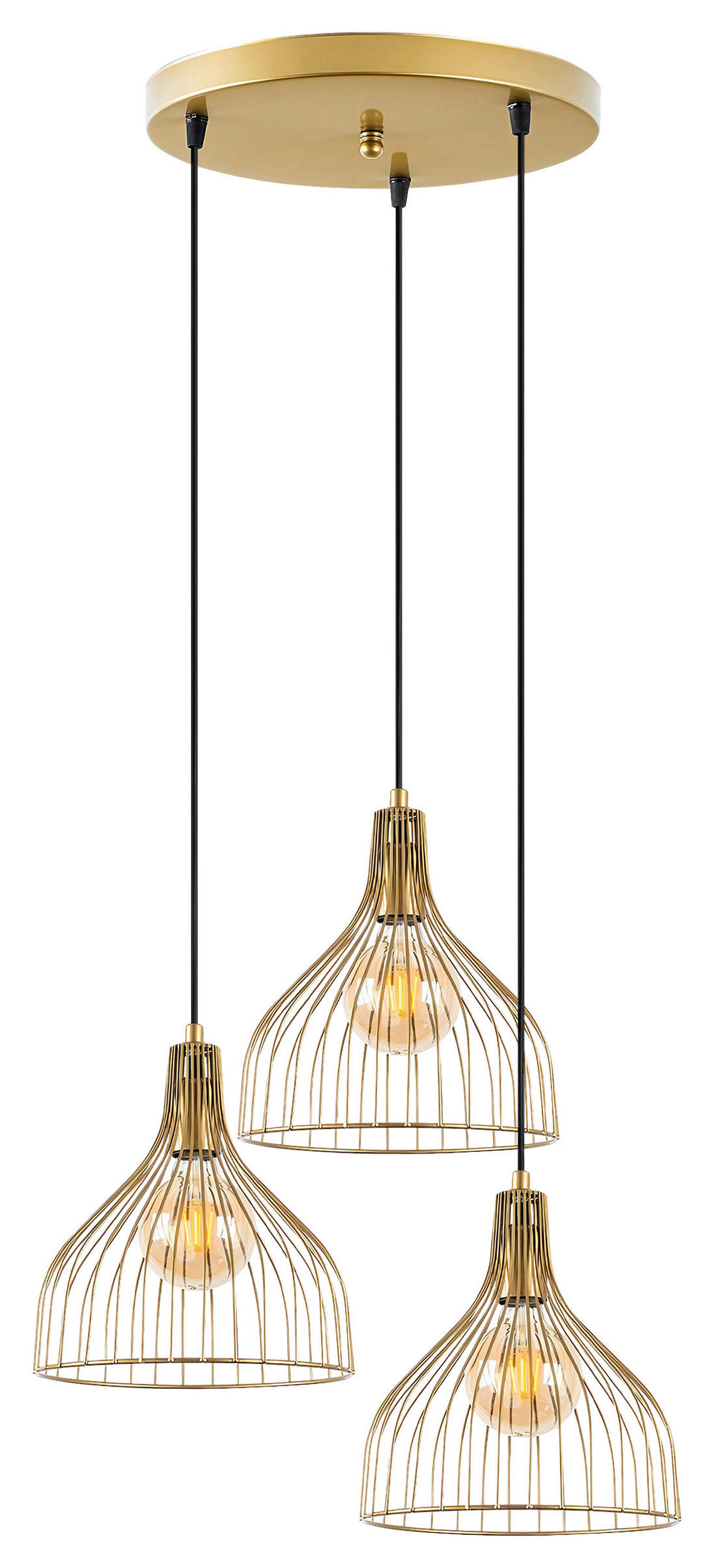 HÄNGELEUCHTE 49/121 cm   - Goldfarben, Design, Metall (49/121cm) - P & B