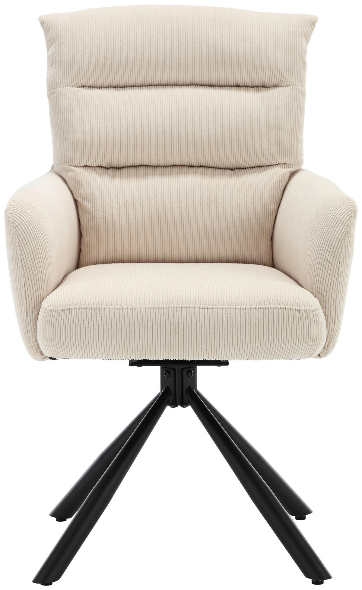 ARMLEHNSTUHL  in Cord  - Beige/Schwarz, KONVENTIONELL, Textil/Metall (58/94/67cm) - Boxxx
