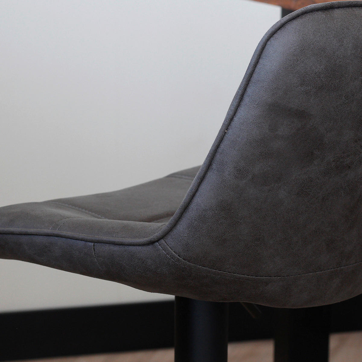 BARHOCKER-SET Mikrofaser Anthrazit gastro- und objekttauglich  - Anthrazit/Schwarz, LIFESTYLE, Textil/Metall (49/87/43cm) - MID.YOU