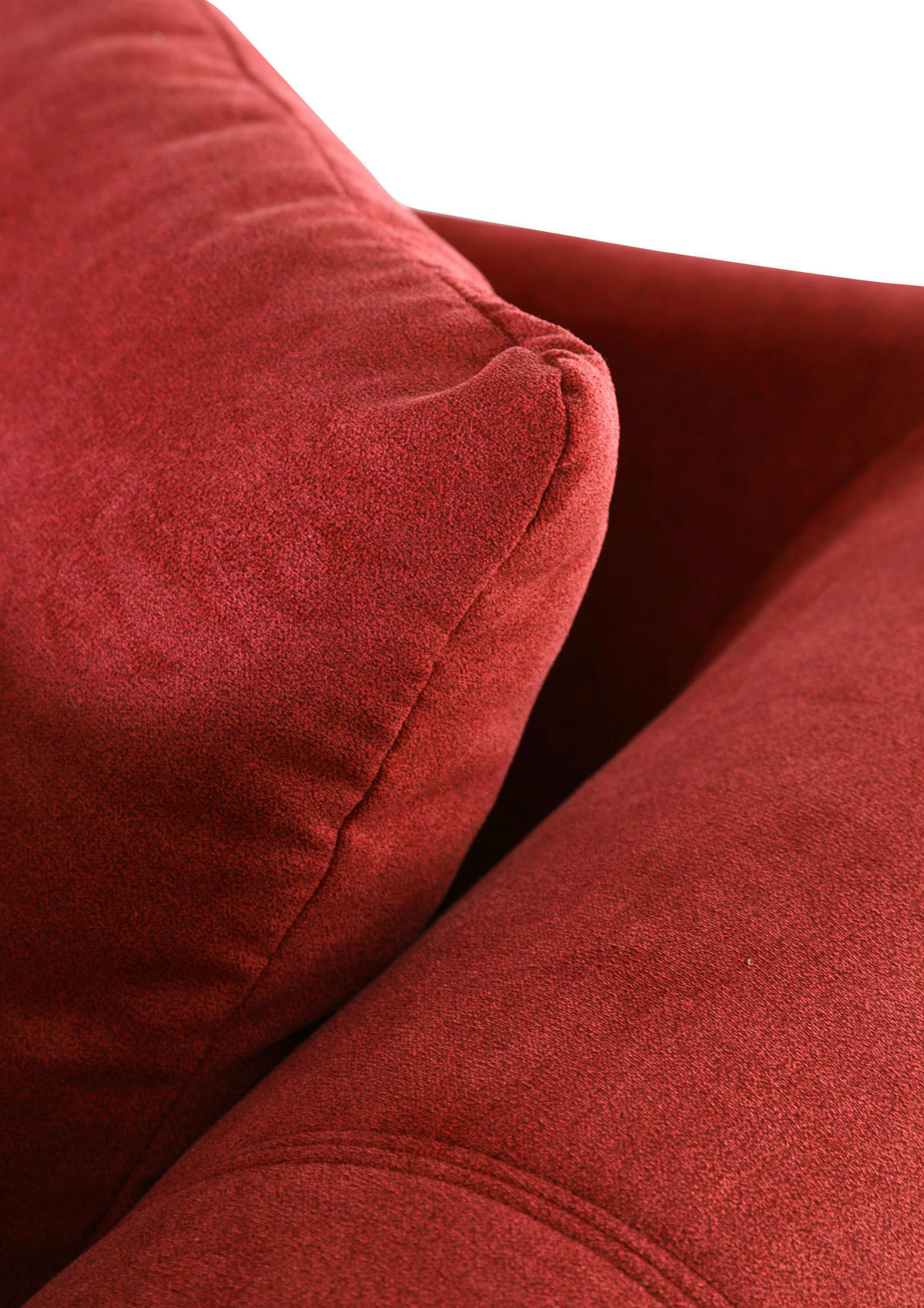 BIGSOFA in Flachgewebe Rot  - Dunkelbraun/Rot, Konventionell, Holz/Textil (270/80/110cm) - Livetastic