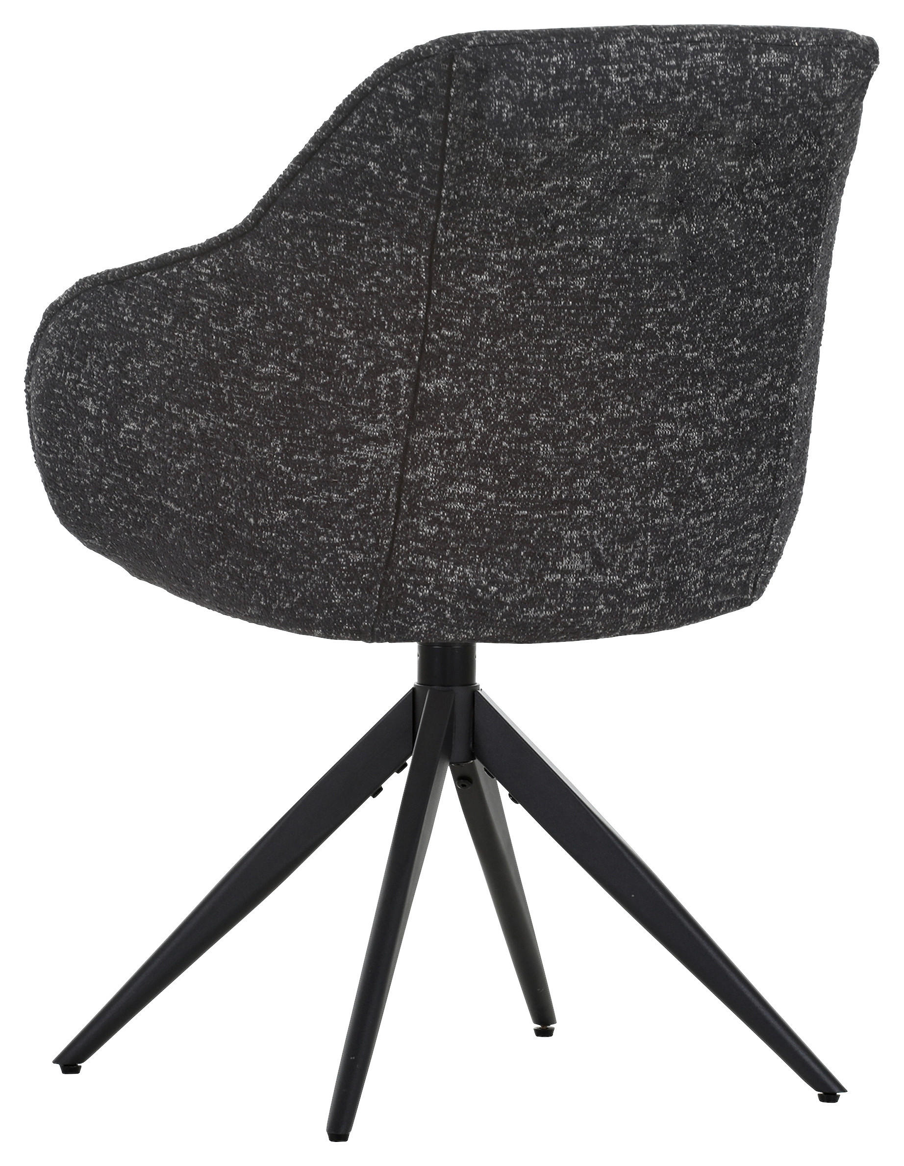 Thumbnail - home24 Armlehnstuhl, Schwarz, Textil, eckig, 60x83x65 cm, Sitzfläche 360° drehbar, Esszimmer, Stühle, Esszimmerstühle, A...