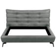 POLSTERBETT 180/200 cm,  in Grau, gepolstertes Kopfteil,  - Schwarz/Grau, Design, Leder/Metall (180/200cm) - Esposa