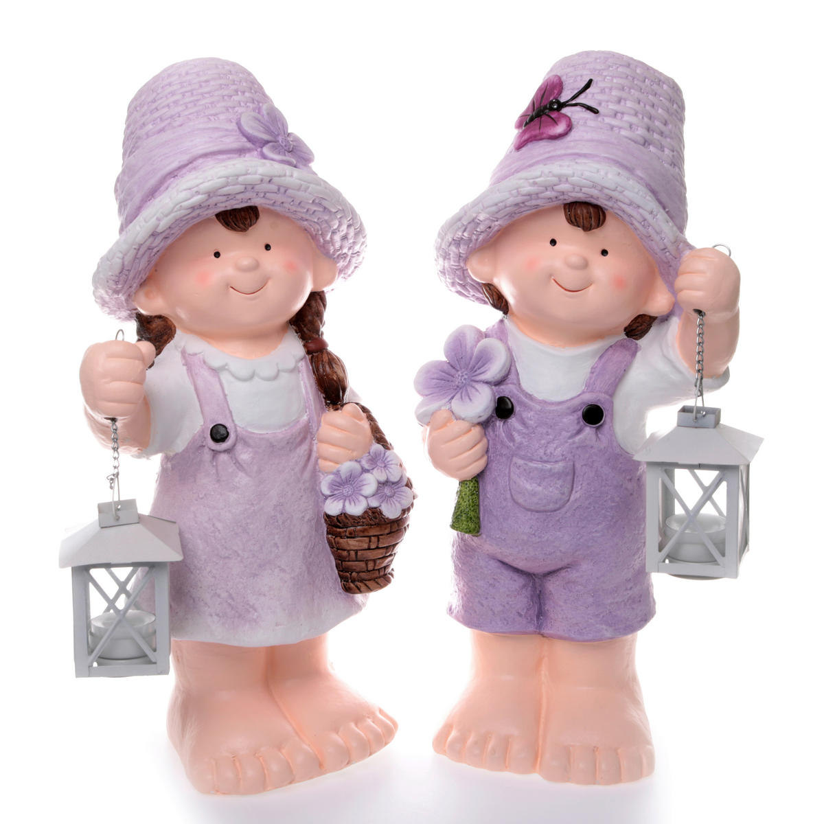 DEKORATIONSFIGUR BARN - cremefärgad/violett, Lifestyle, sten (22,5/18/44,5cm)