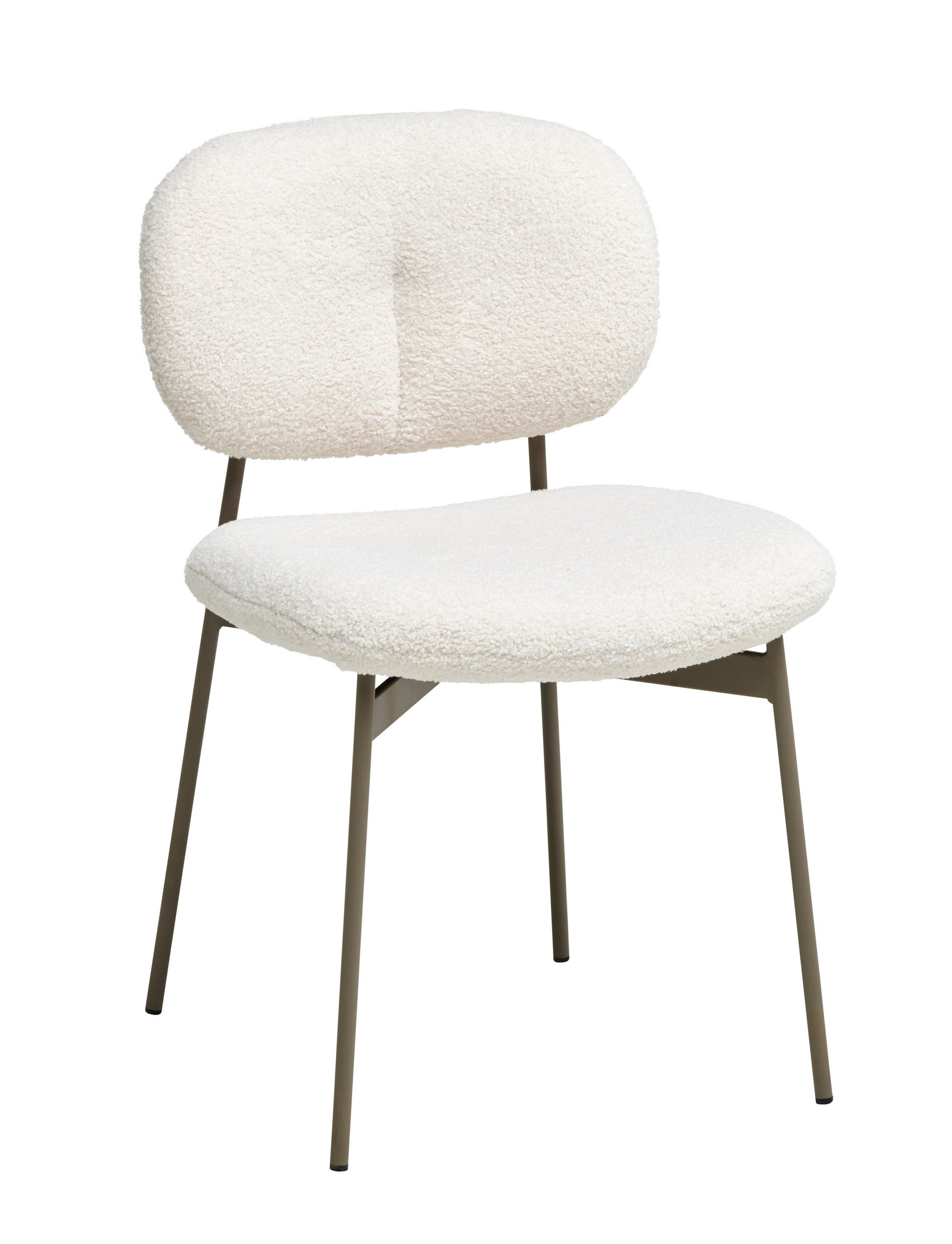 STUHL  in Eisen Teddystoff Holz, Metall, Textil  - Taupe/Creme, MODERN, Holz/Textil (49,5/82/56,5cm) - Lomoco