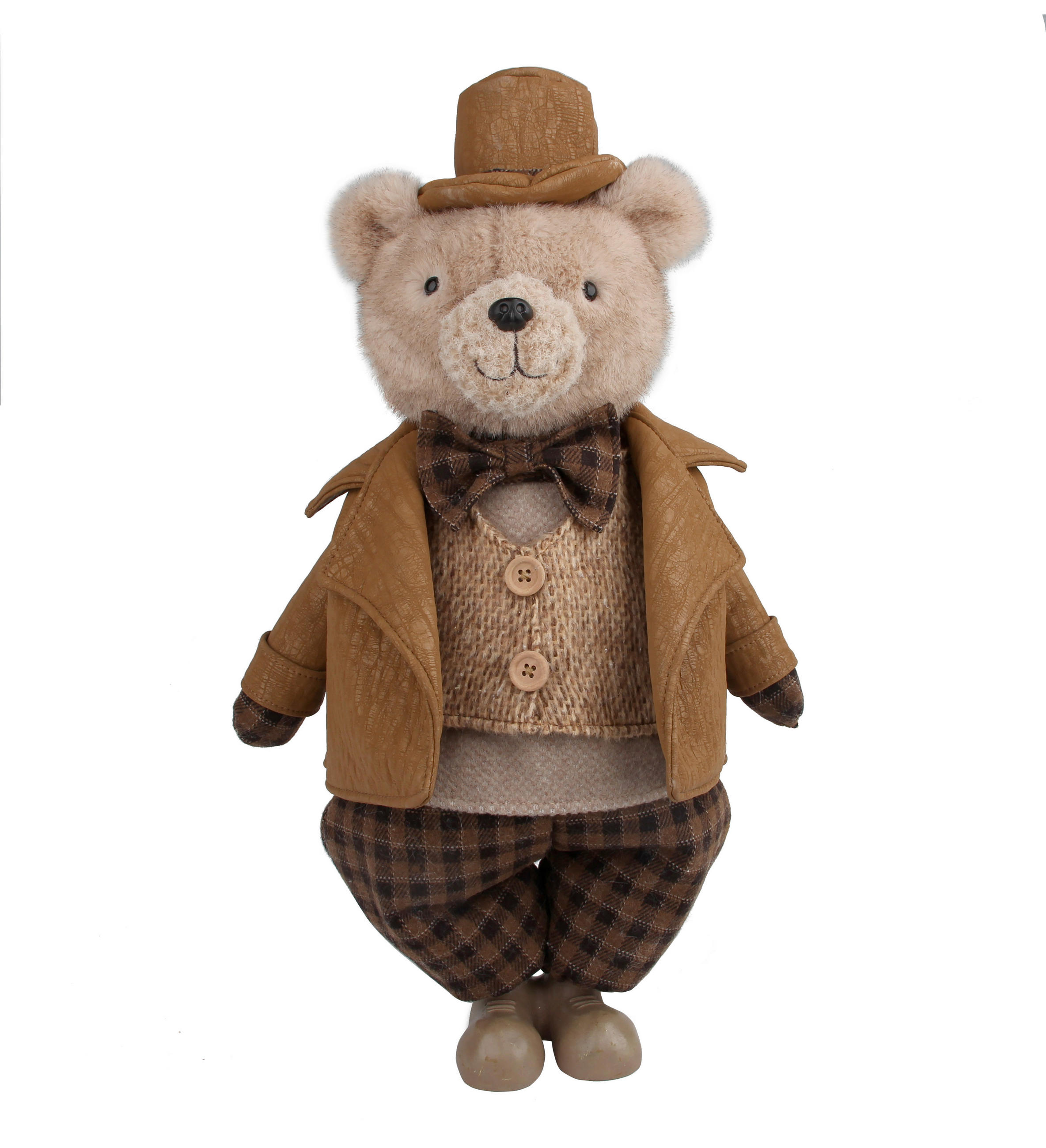 DEKOBÄR - Hellbraun/Dunkelbraun, LIFESTYLE, Kunststoff/Textil (26/48/16cm) - X-Mas