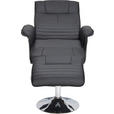 RELAXSESSELSET Lederlook    - Chromfarben/Schwarz, Design, Textil/Metall (77/95-111/81-117cm) - Cantus