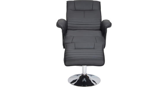 RELAXSESSELSET Lederlook - Chromfarben/Schwarz, Design, Textil/Metall (77/95-111/81-117cm) - Cantus