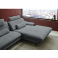 ECKSOFA  in Chenille, Flachgewebe Dunkelgrau  284/180 cm  - Dunkelgrau/Schwarz, Design, Textil/Metall (284/180cm) - Dieter Knoll