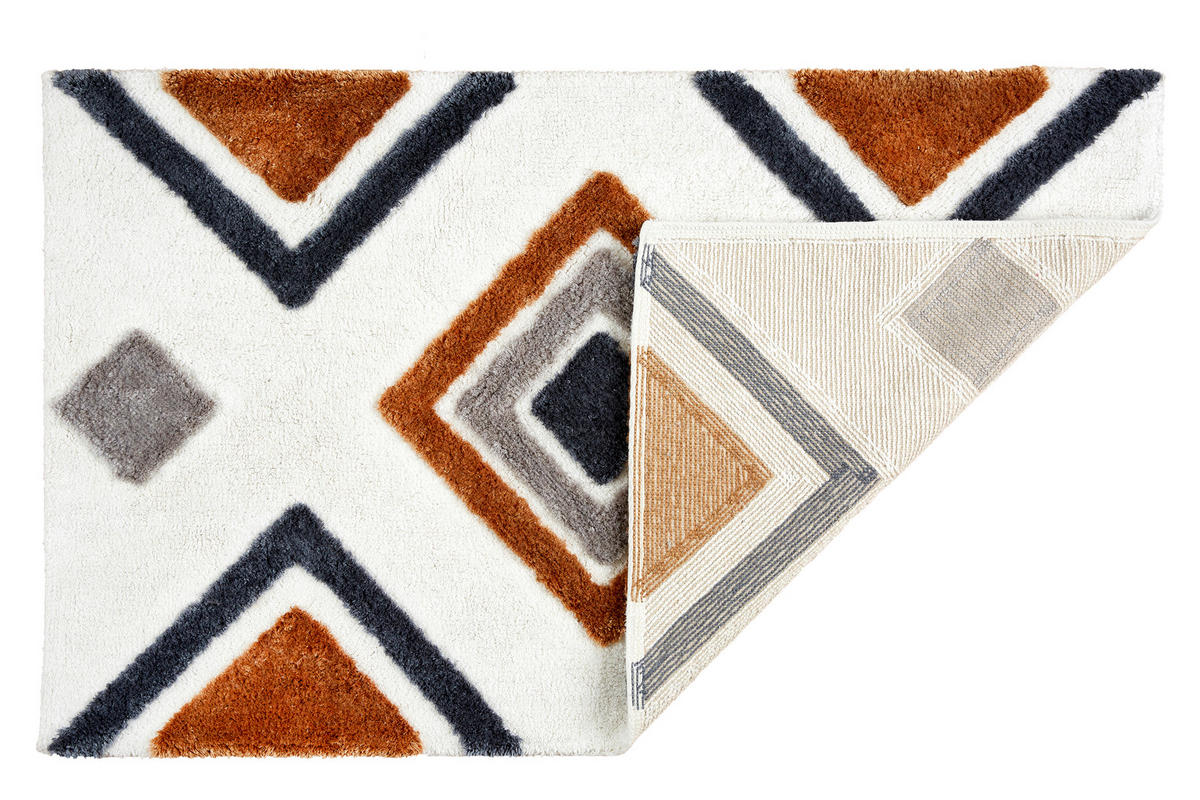 BADTEPPICH Barbados Braun, Grau, Schwarz, Weiß 67/110 cm  - Schwarz/Braun, Basics, Textil (67/110cm) - Schöner Wohnen