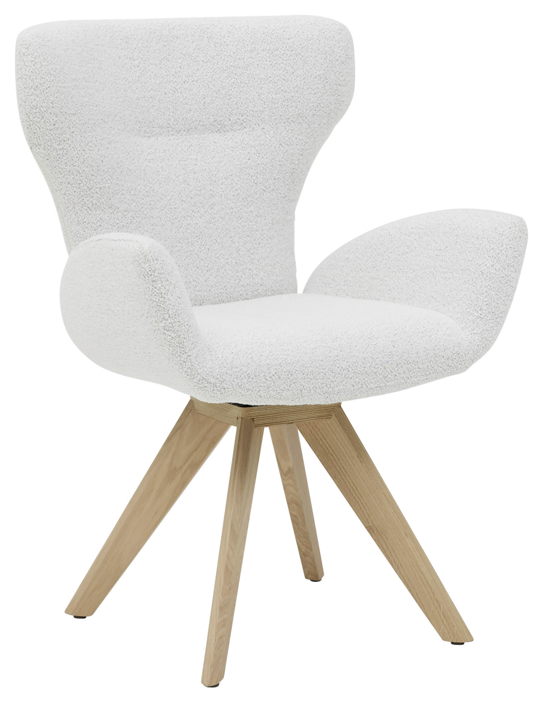 ARMLEHNSTUHL  in Bouclé  - Champagner/Eichefarben, Design, Holz/Textil (65/93/68cm) - Musterring