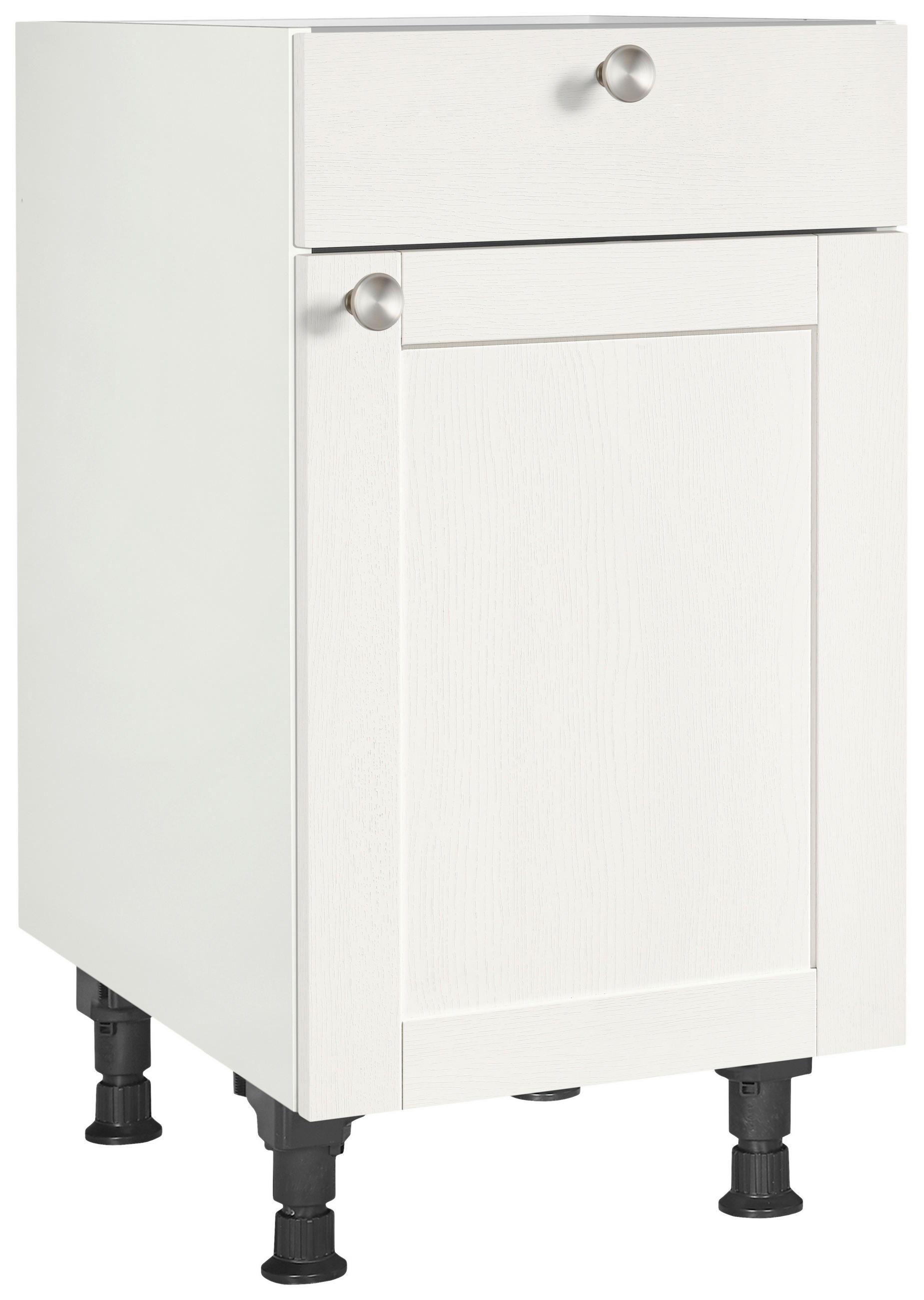 SCHUBKASTENUNTERSCHRANK 45/87/56 cm  in Weiß  - Edelstahlfarben/Weiß, MODERN, Holzwerkstoff/Metall (45/87/56cm) - Nobilia