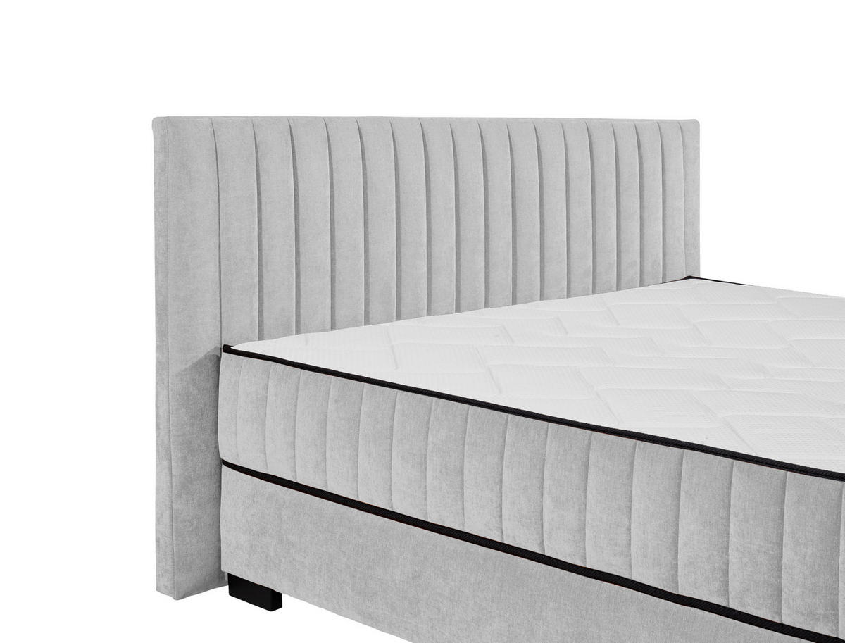BOXBETT 180/200 cm  in Hellgrau  - Hellgrau/Schwarz, MODERN, Holzwerkstoff/Kunststoff (180/200cm) - MID.YOU
