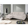 ECKSCHLAFSOFA  mit Rücken echt Struktur Creme  - Creme/Schwarz, KONVENTIONELL, Textil/Metall (143/237cm) - Livetastic