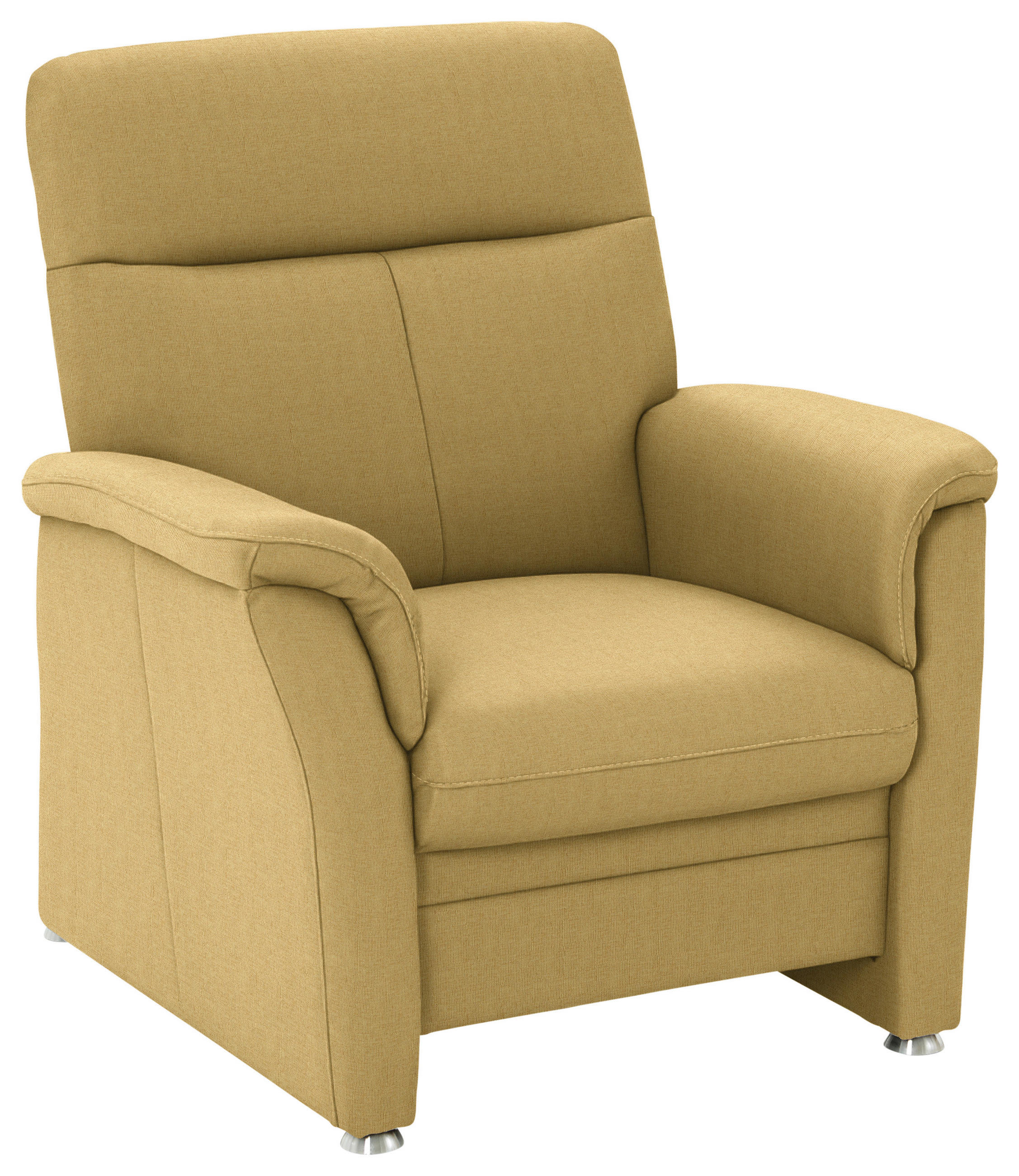 SESSEL in Flachgewebe Gelb  - Gelb/Alufarben, KONVENTIONELL, Textil/Metall (90/100/89cm) - Beldomo Comfort